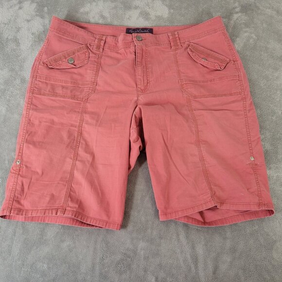 Gloria Vanderbilt Womens Shorts Pink Denim 18 Plus Cotton Blend Zip Fly SHO24E - Picture 1 of 10